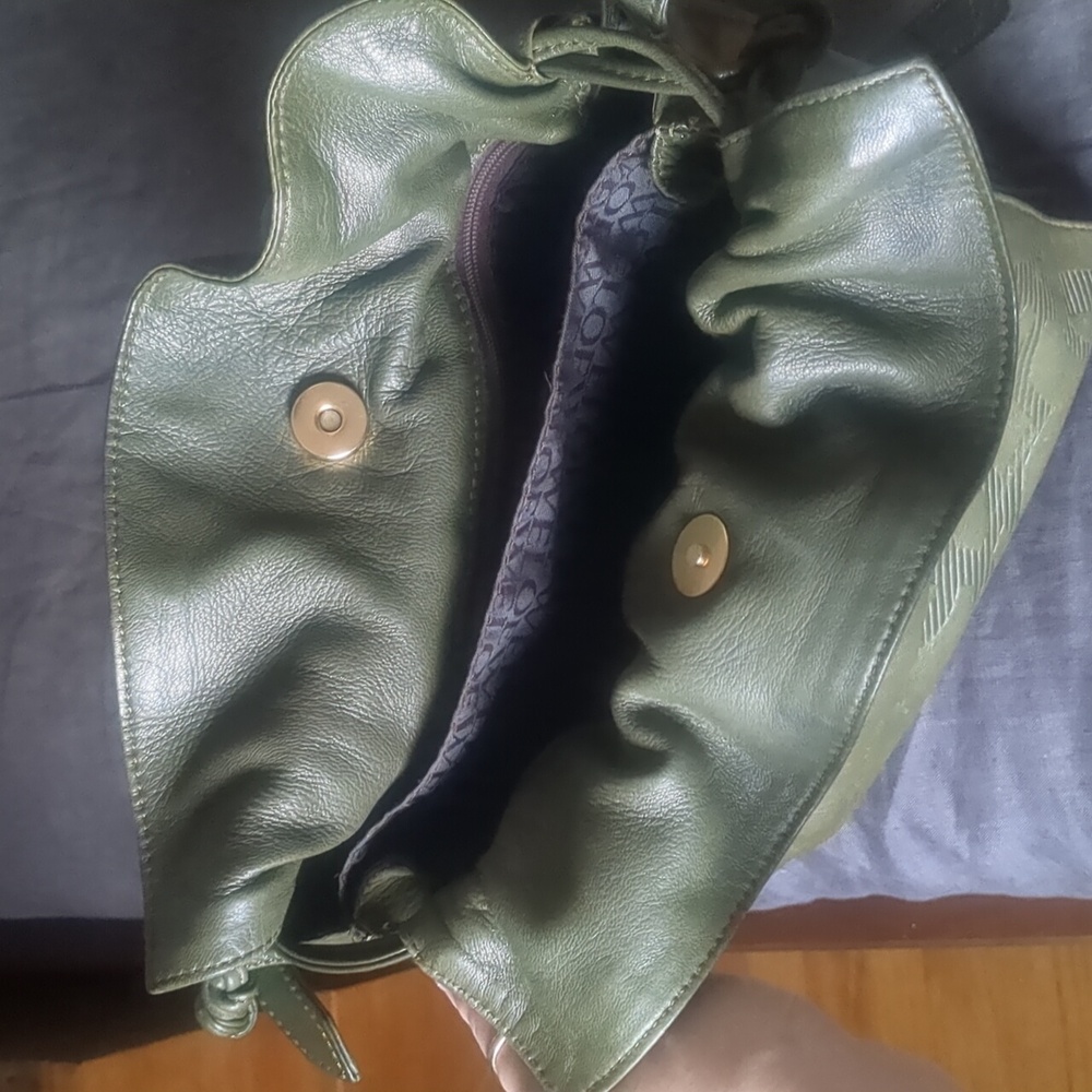 Loewe Green Flamenco Leather Drawstring Shoulder Bag Vintage - Picture 7 of 10